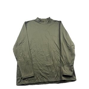 Under Armour Shirt Mens 2XL Green Cold Gear Compression Long Sleeve Mock Neck